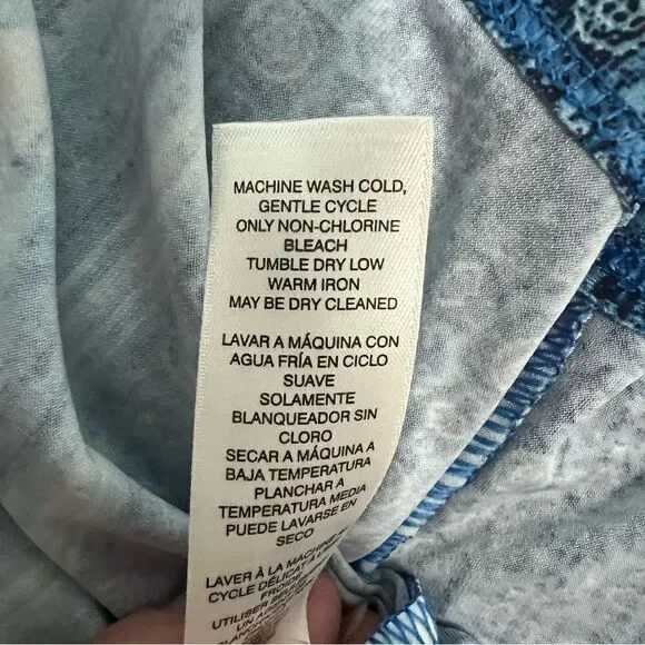 Chico's Blue Floral Print Sleeveless Dress Size 0/Small - Picture 6 of 6